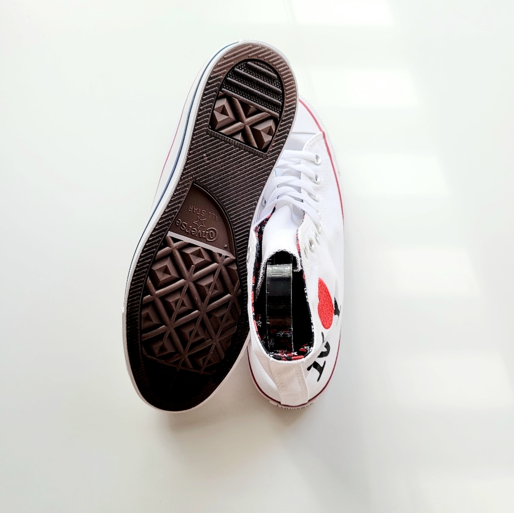 Converse CTAS Hi White Red Black "I Love New York" Women's 13 - Picture 5 of 6
